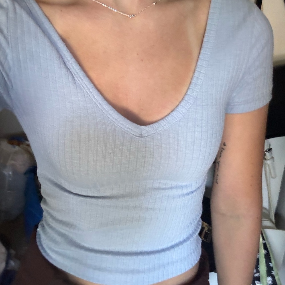 PacSun Light Blue V-Neck Top